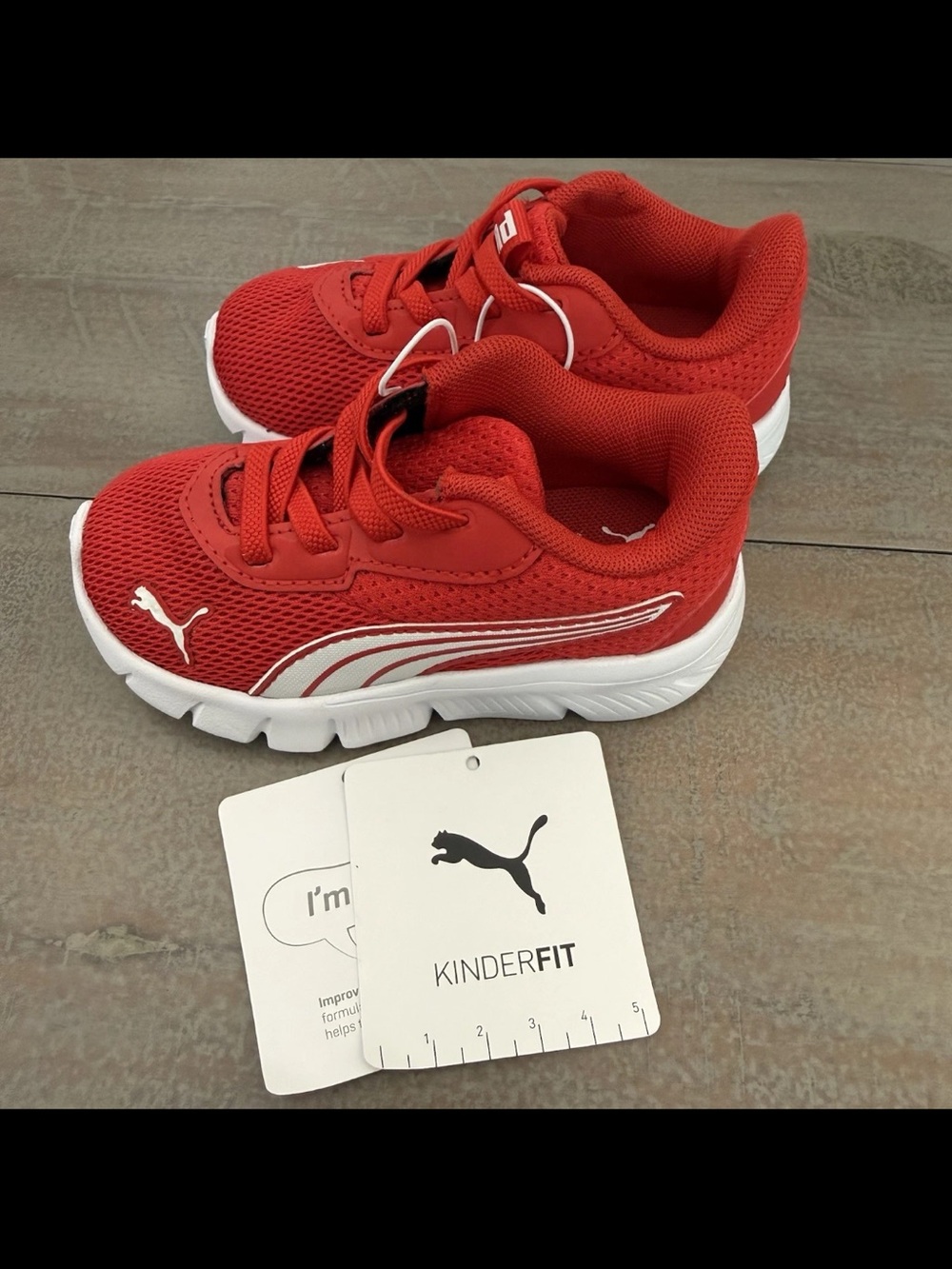 Puma FlexFocus Modern AC+ baby/toddler shoes Red & White 6C